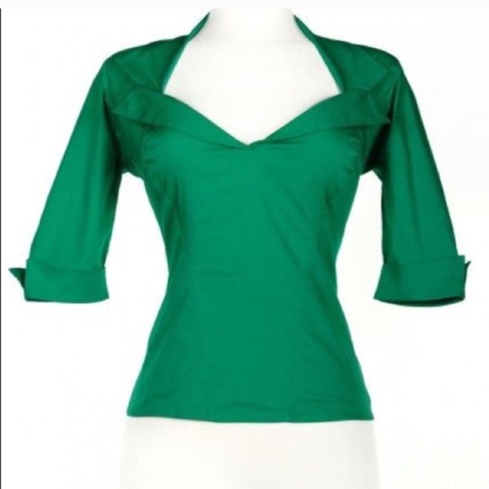 Pin up couture Doris top in green